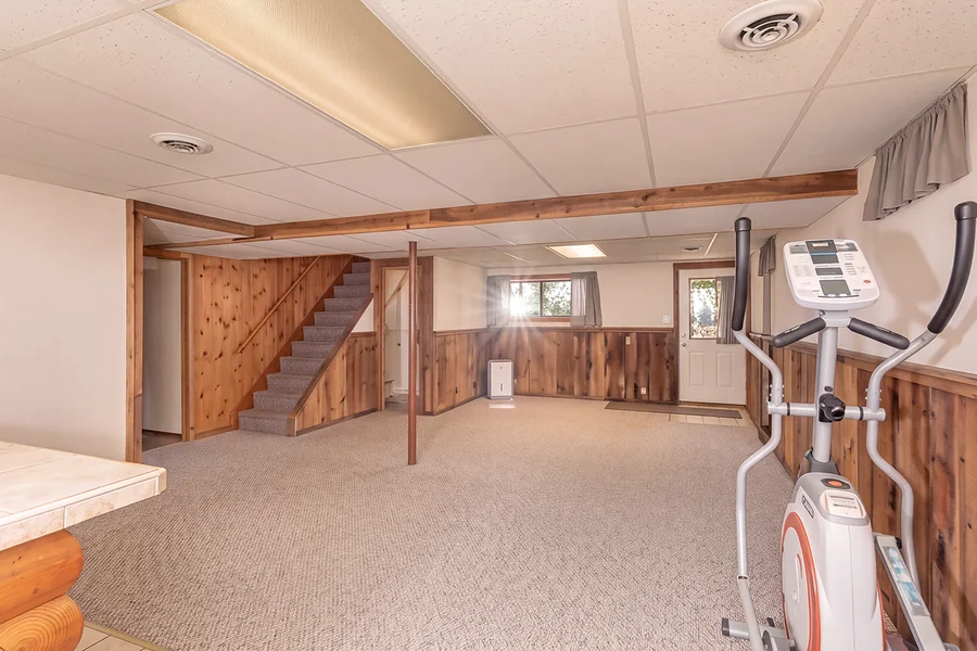 the lower level before renovation