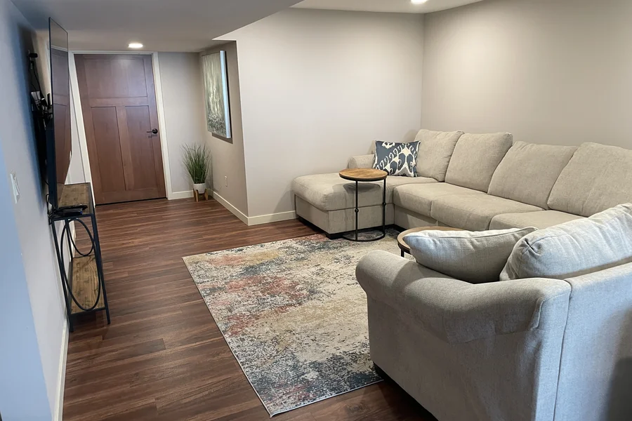 the family room after renovation